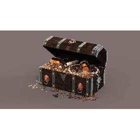 3D Chest Treasure With Loot model